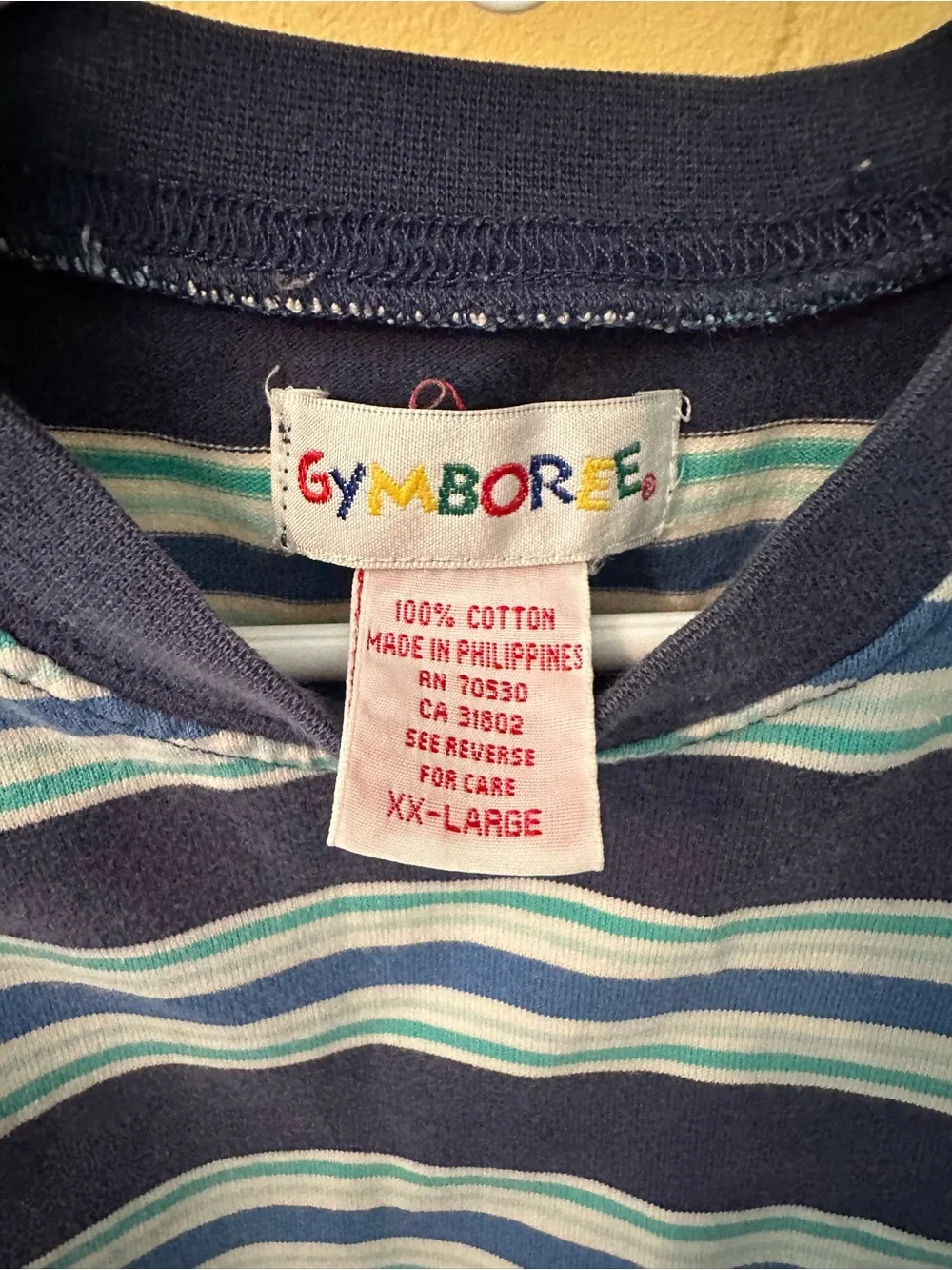 Vintage Gymboree Rainbow Tag Striped Long Sleeve Tee